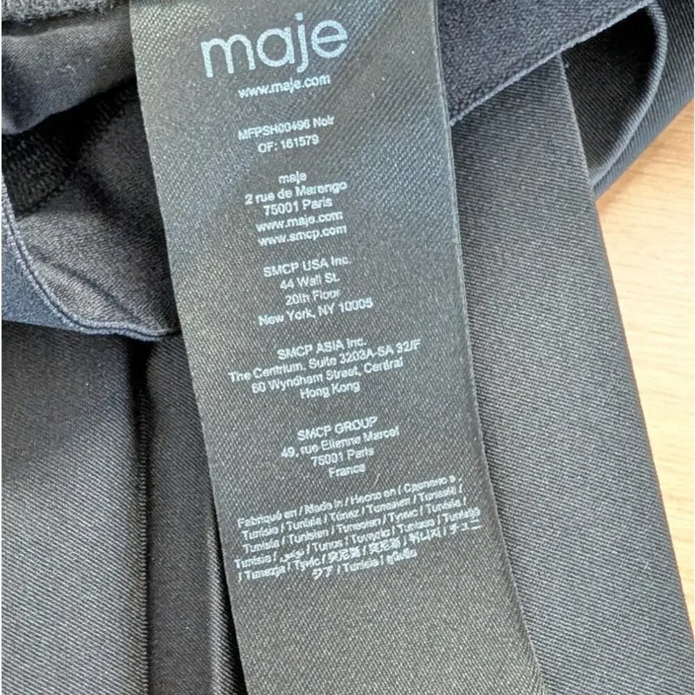 Maje Straight-fit Pleated Shorts/Skort Womens FR38/M Black Wrap Mini